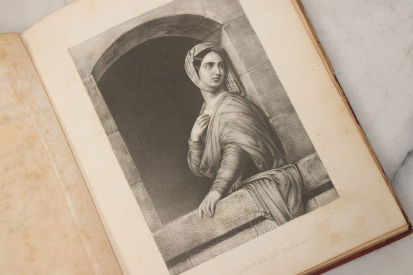 Lot 004 - Antique Victorian Autograph Souvenir Album, Published By J.C. Riker, New York, Presented To Sarah E. Wood By Her Friend D.A. Manter, With Many Inscriptions And Poems, Several Full Page Engraved Plates, New Hampshire, 1849-1885