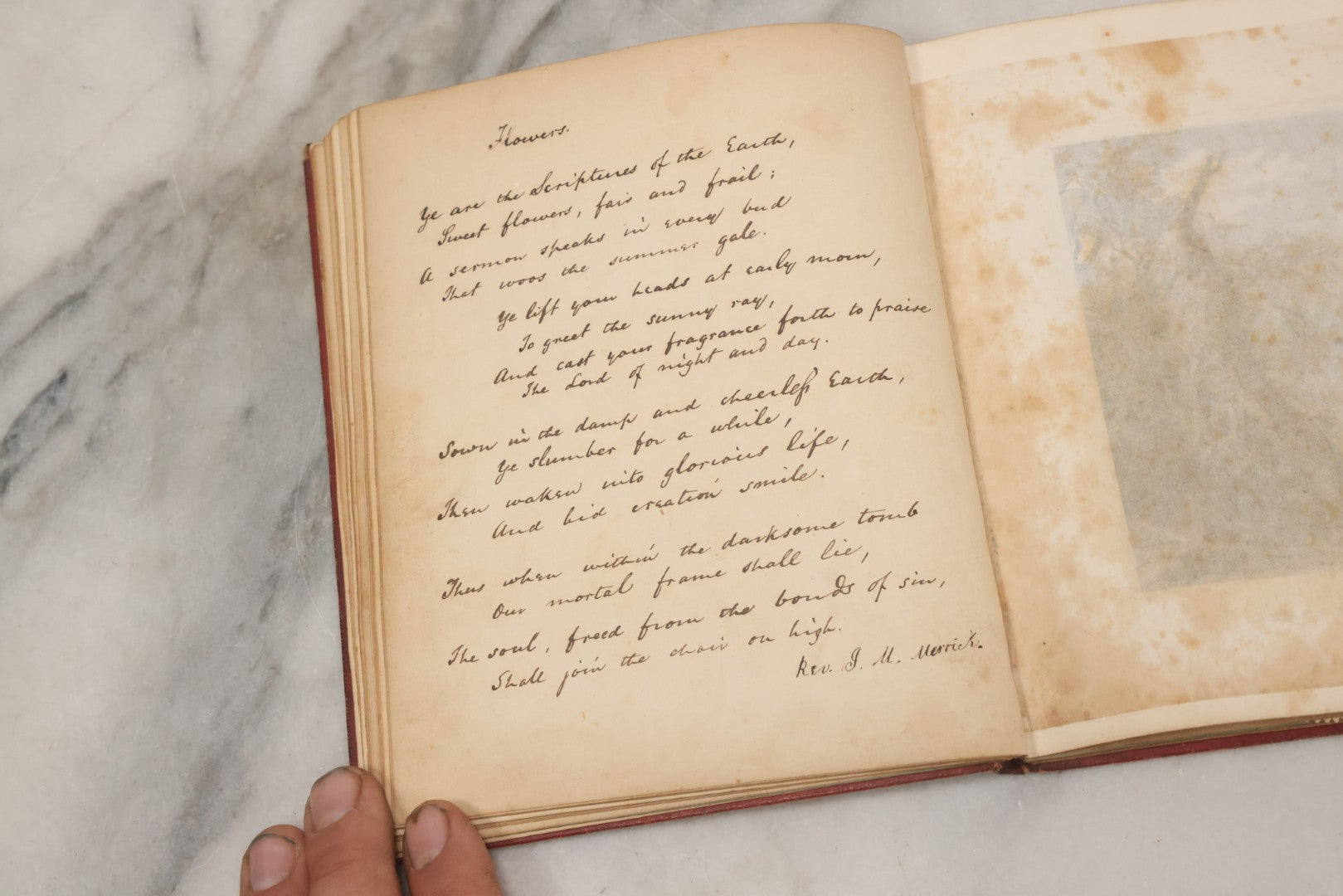 Lot 004 - Antique Victorian Autograph Souvenir Album, Published By J.C. Riker, New York, Presented To Sarah E. Wood By Her Friend D.A. Manter, With Many Inscriptions And Poems, Several Full Page Engraved Plates, New Hampshire, 1849-1885