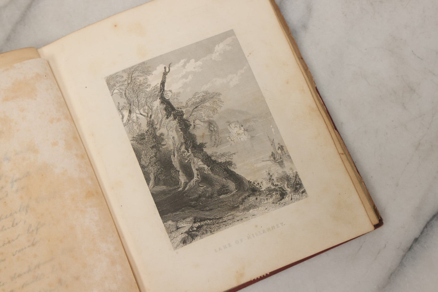 Lot 004 - Antique Victorian Autograph Souvenir Album, Published By J.C. Riker, New York, Presented To Sarah E. Wood By Her Friend D.A. Manter, With Many Inscriptions And Poems, Several Full Page Engraved Plates, New Hampshire, 1849-1885