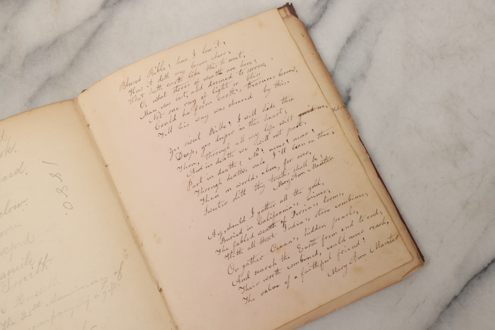 Lot 004 - Antique Victorian Autograph Souvenir Album, Published By J.C. Riker, New York, Presented To Sarah E. Wood By Her Friend D.A. Manter, With Many Inscriptions And Poems, Several Full Page Engraved Plates, New Hampshire, 1849-1885