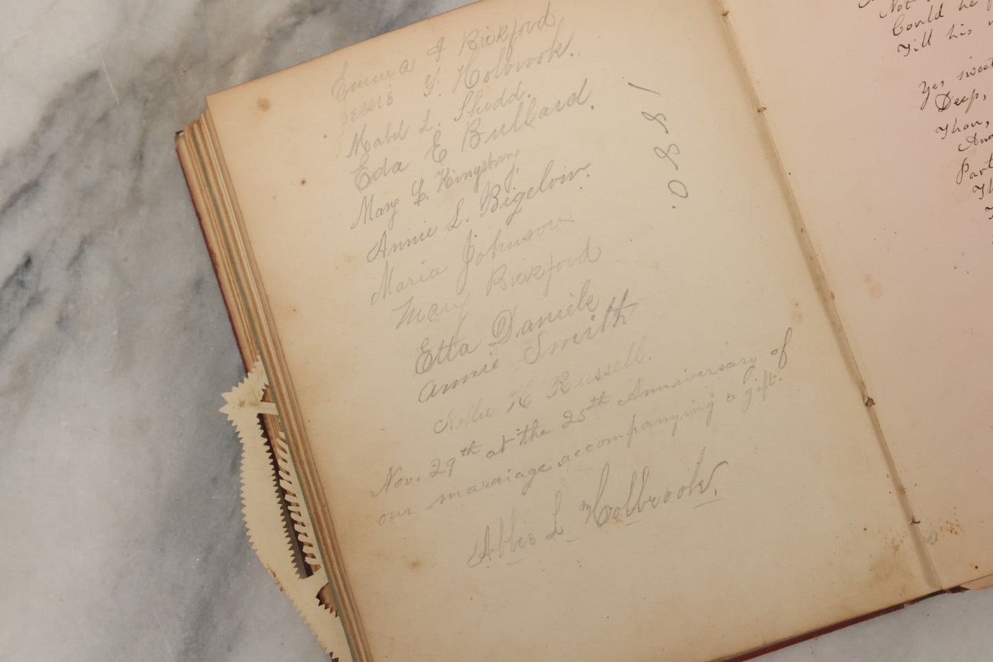 Lot 004 - Antique Victorian Autograph Souvenir Album, Published By J.C. Riker, New York, Presented To Sarah E. Wood By Her Friend D.A. Manter, With Many Inscriptions And Poems, Several Full Page Engraved Plates, New Hampshire, 1849-1885