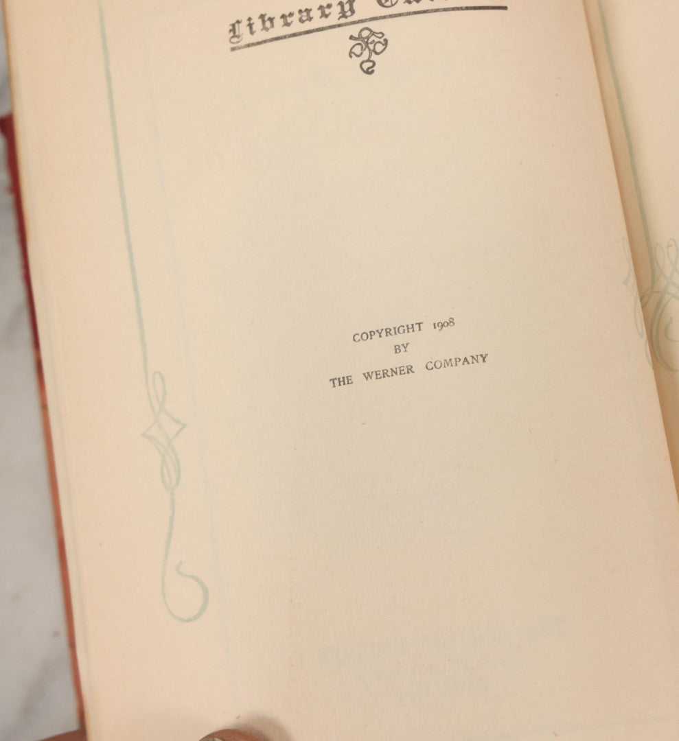 Lot 011 - Antique Ten Volume Book Set, The Complete Works Of Edgar Allan Poe, Illustrated, Copyright 1908, By The Werner Company, Akron, Ohio, Library Edition