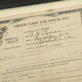 Lot 069 - Antique Order Form For Opium Dated 1923, For Cocaine Hydrochloride, Rochester, Pennsylvania, United States Internal Revenue Document, In Modern Frame, 11" x 14"