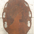 Lot 075 - Antique Wood Burned Pyrography Wall Hanging Panel Of Gibson Girl Style Woman With Rose, Flemish Art Co., New York, No. 861, Note Various Wear, 13-3/4" x 19"