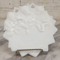 Lot 036 - Antique Westmoreland Milk Glass Character Plate With Three Anthropomorphic Bears Reading Book