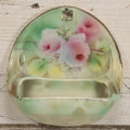 Lot 041 - Antique Art Nouveau Porcelain Wall Pocket With Hand Painted Roses, By Royal Bayreuth, Bavaria, Marked "Deponiert"