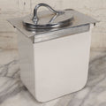 Lot 044 - Vintage Soda Fountain Ice Cream Shop Porcelain Syrup Vessel With Ladle Lid, A In Diamond Hallmark On Bottom, Marked 520 U.A., Lid Patent No. 2513175