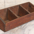 Lot 061 - Vintage Custom Divided Three Sectioned Display Box Fashioned From A Phenix Pimento Club Cheese Five Lbs. Finger Jointed Wooden Box, Made By Phenix Cheese Company, New York & Chicago
