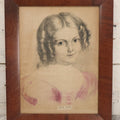 Lot 073 - Antique Hand Colored Lithograph Print Of A Little Girl With Curly Hair, Pink Dress, Captioned "My Sis," In Frame, 15-3/4" x 19-3/8"