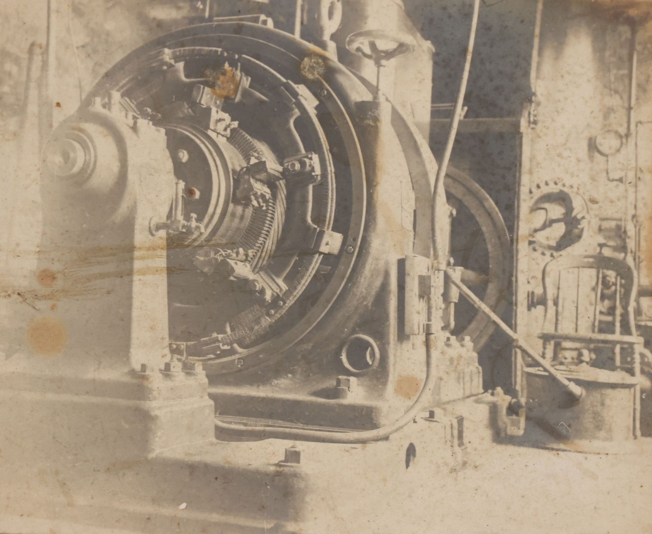 Lot 088 - Antique Boarded Photograph Of Industrial Machinery, Likely A Boiler Or Electrical Room