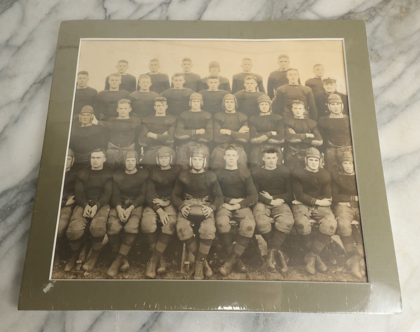 Lot 112 - Vintage Photograph Of A High School Boys American Football Team, Circa 1940, Matted And Shrink Wrapped