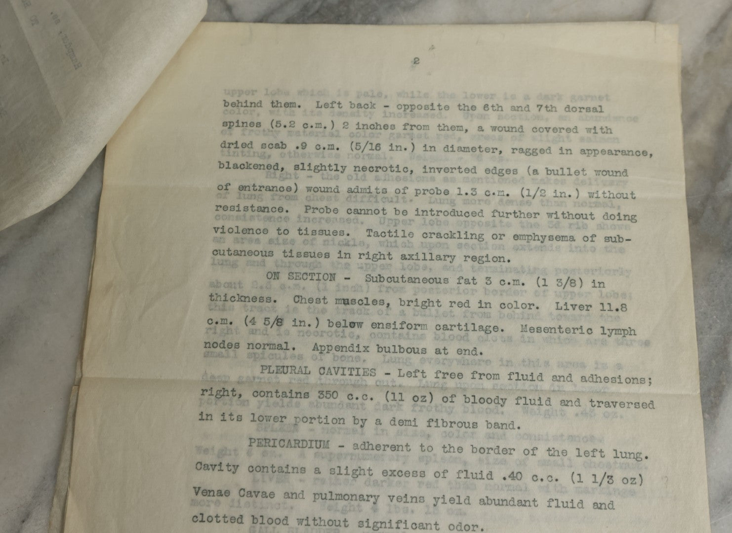 Lot 115 - Two Piece Ephemera Grouping Including Typewritten Medical Examiners Autopsy Report Of A Violent Death, Addressed To District Attorney Stephen S. Taft, Springfield, Massachusetts, Signed Everett A. Bates, Dated 1910, And Blank Death Certificate