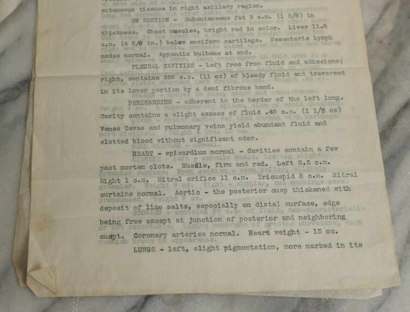 Lot 115 - Two Piece Ephemera Grouping Including Typewritten Medical Examiners Autopsy Report Of A Violent Death, Addressed To District Attorney Stephen S. Taft, Springfield, Massachusetts, Signed Everett A. Bates, Dated 1910, And Blank Death Certificate