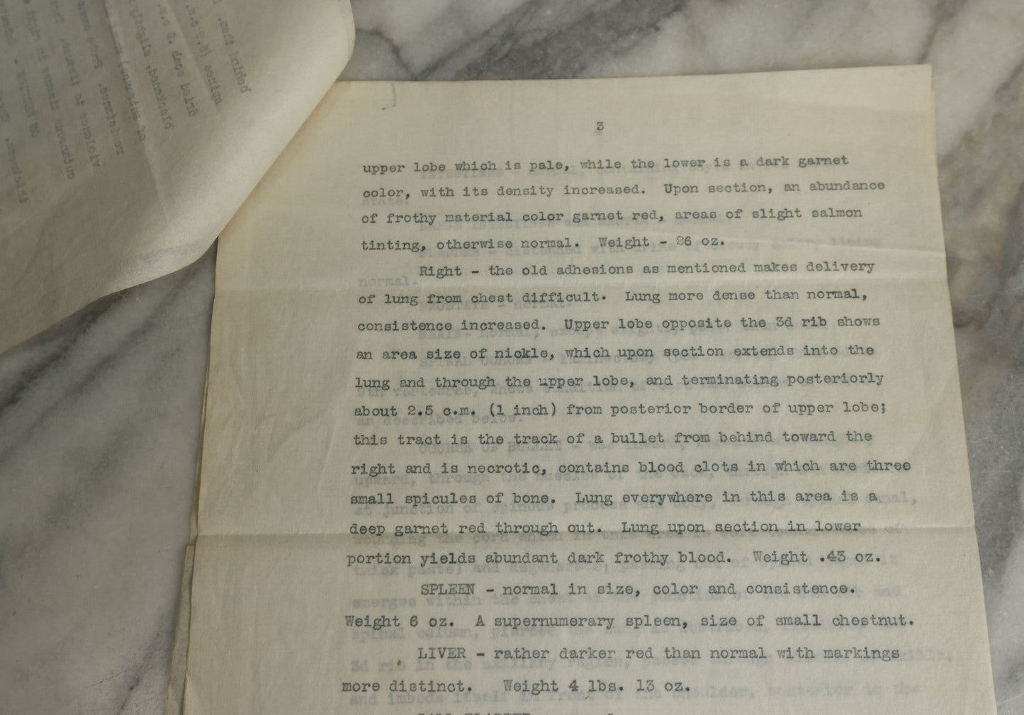 Lot 115 - Two Piece Ephemera Grouping Including Typewritten Medical Examiners Autopsy Report Of A Violent Death, Addressed To District Attorney Stephen S. Taft, Springfield, Massachusetts, Signed Everett A. Bates, Dated 1910, And Blank Death Certificate