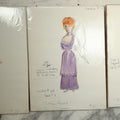 Lot 116 - Grouping Of Three Hand Drawn, Hand Painted, Costume Designs From A Theater Production For Lillian Russell And Diamond Jim, Shrink Wrapped With Board