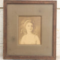 Lot 119 - Antique Print Of Young Blond Woman With Deep Mat In Original Frame, Circa 1890, 9" x 10"