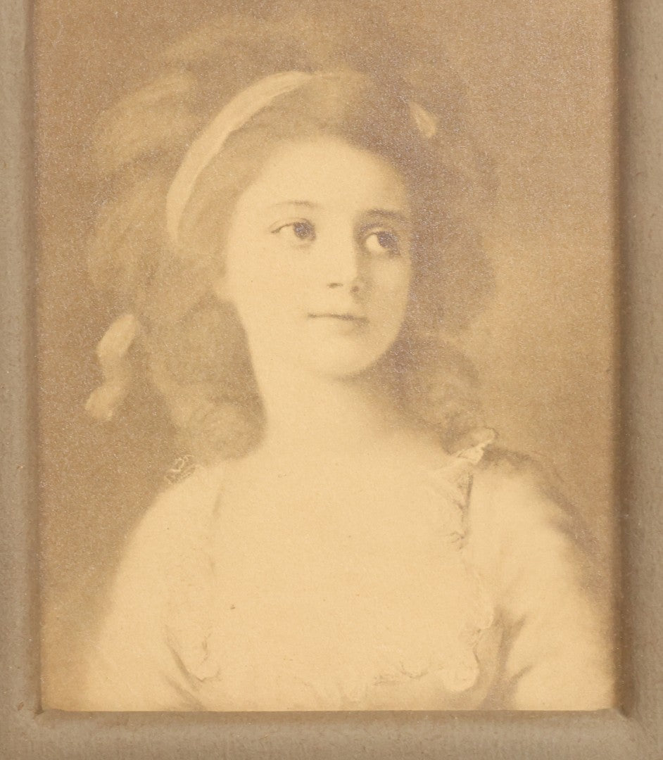 Lot 119 - Antique Print Of Young Blond Woman With Deep Mat In Original Frame, Circa 1890, 9" x 10"