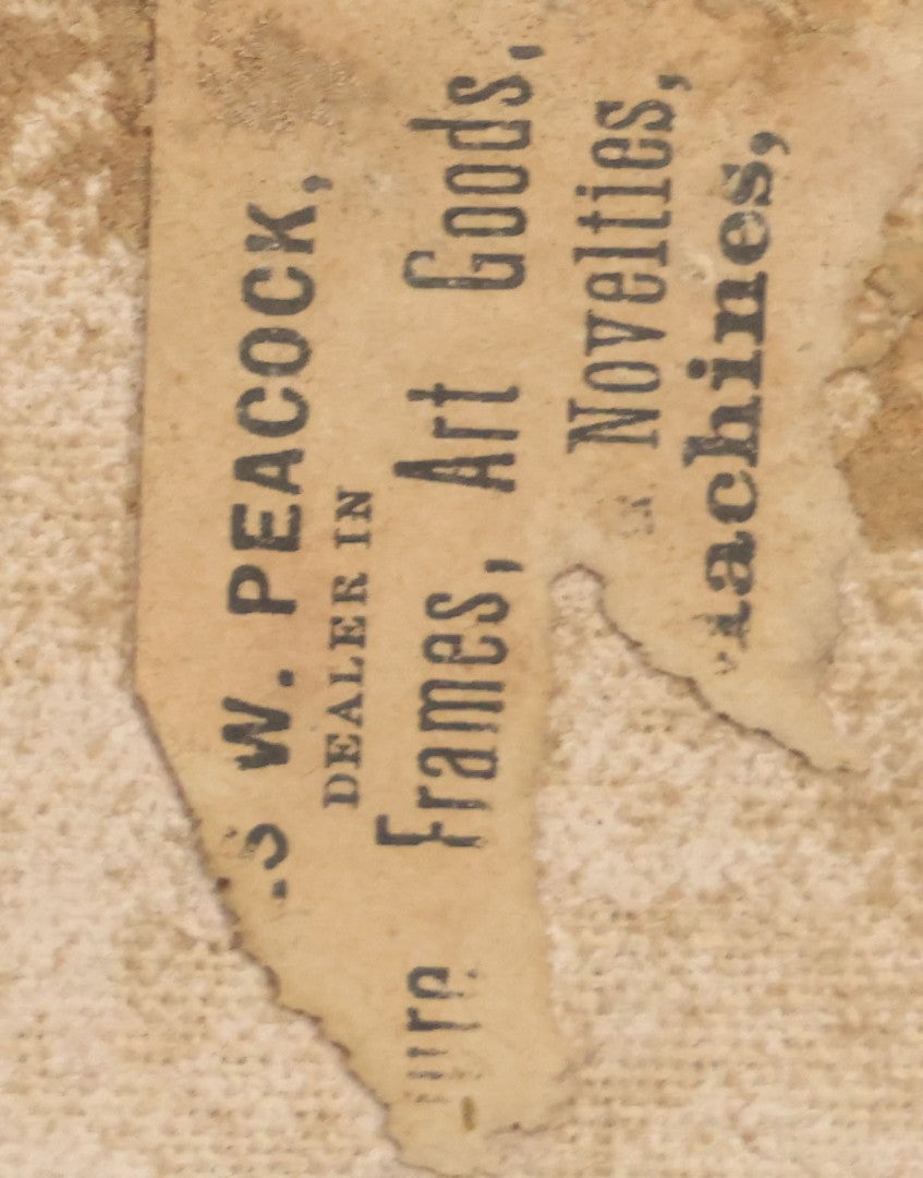 Lot 121 - Antique Landscape Painting On Board Of Pond, Mountains, Rocks, And Trees, Partial Paper Label On Verso, Note Wear And Tear, 18-1/8" x 12"
