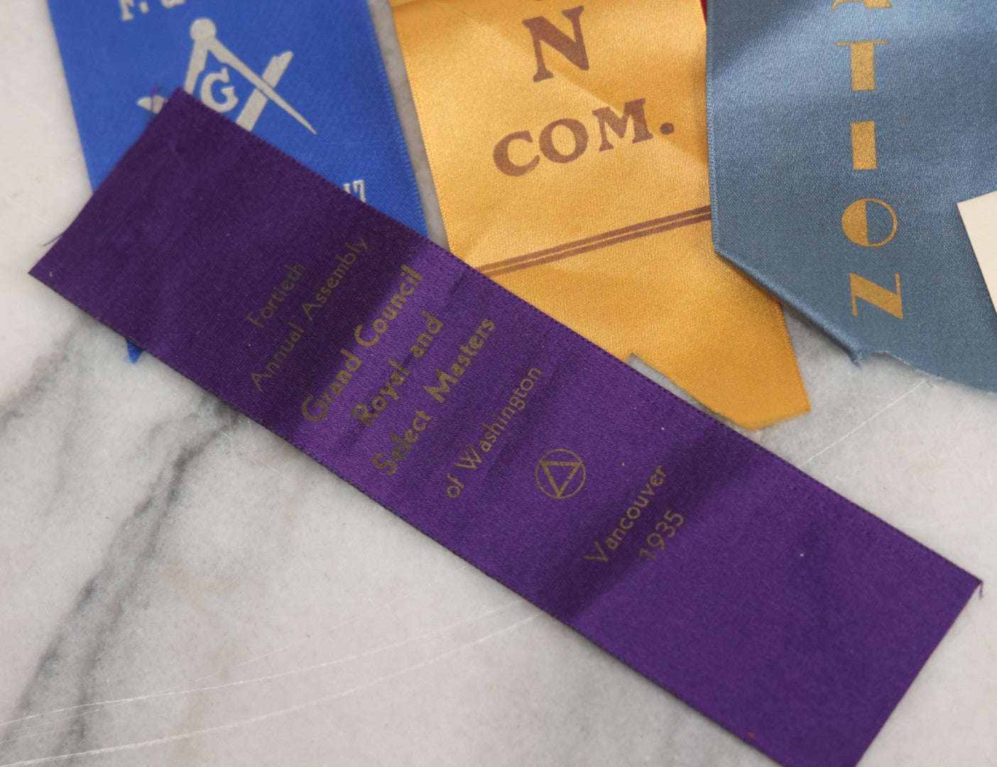 Lot 126 - Grouping Of Sixteen Vintage Freemasons Masonic Ribbons And Badges, Mostly From Grand Lodge Of Washington, Circa 1930-1950