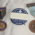 Lot 127 - Three Piece Fraternal Grouping Including Dalhousie Masonic Lodge Badge, 1960, American Legion Post Treasurer Badge, And Tacoma Washington Masonic Pinback Button, 1937