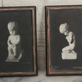 Lot 129 - Pair Of Vintage Photo Prints Of Little Boy Statues By George Pulman & Son, Limited, London, Including "Prayer" And "The Philosopher," In Original Frames, 4" x 5-3/4" Each