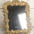 Lot 136 - Vintage Syroco Wood Gold Flower Decorated Dresser Mirror, Copyright Syracuse Ornamental Company, Syracuse, New York, Made In U.S.A., 11" x 14"
