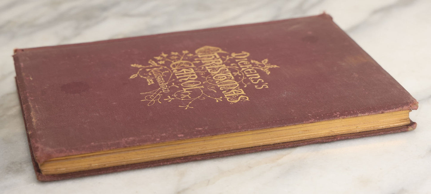 Lot 138 - "A Christmas Carol In Prose, Being A Ghost Story Of Christmas" Antique Illustrated Book By Charles Dickens, With Engravings By A.E.S. Anthony After The Drawings By S. Eytinge, Jr., Fields, Osgood, & Co. Publishers, Boston 1869