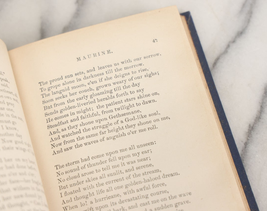 Lot 141 - "Maurine And Other Poems" Antique Poetry Book By Ella Wheeler, W.B. Conkey Company, Chicago, Publishers, 1888, With Blue Cover And Gold Embossed Decorations