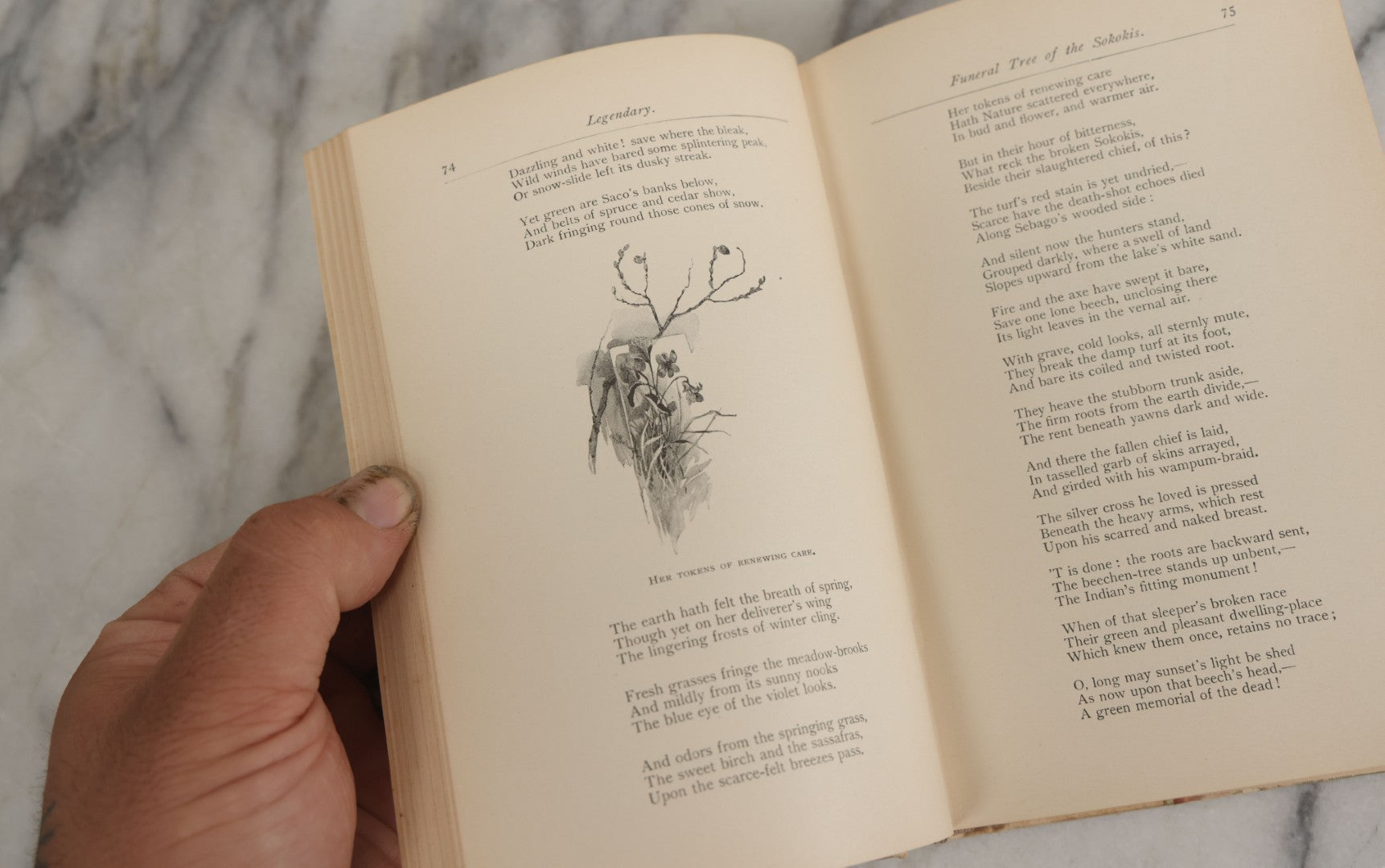 Lot 144 - "Poems" Antique Poetry Book By John G. Whittier, Vignet Edition, With 100 Illustrations By William A. Mccullough, Frederick A. Stokes Company, Publishers, New York, 1893