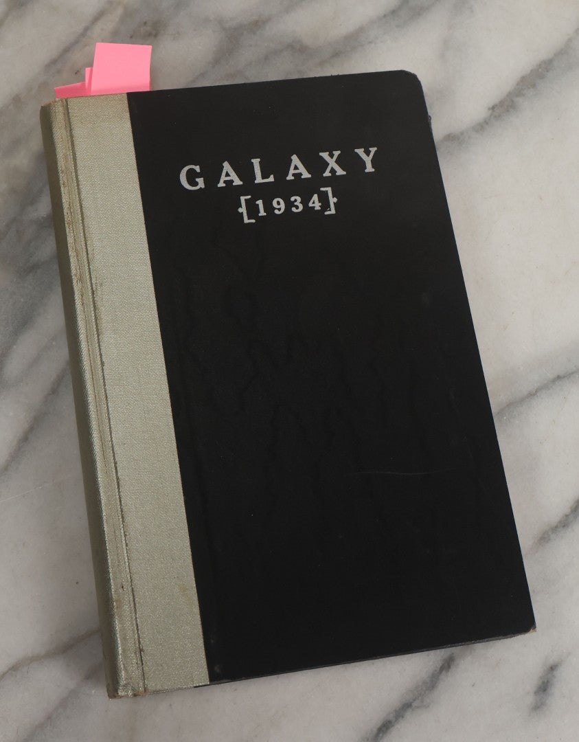 Lot 145 - "Galaxy, An Anthology" Vintage Esoteric Poetry Book Compiled By Beatrix Reynolds And James Gabelle, Illustrated With Linoleum Cuts By Leander Leitner Signed By Gabelle, The Gayren Press, Publishers, Ridgewood, New Jersey, 1934