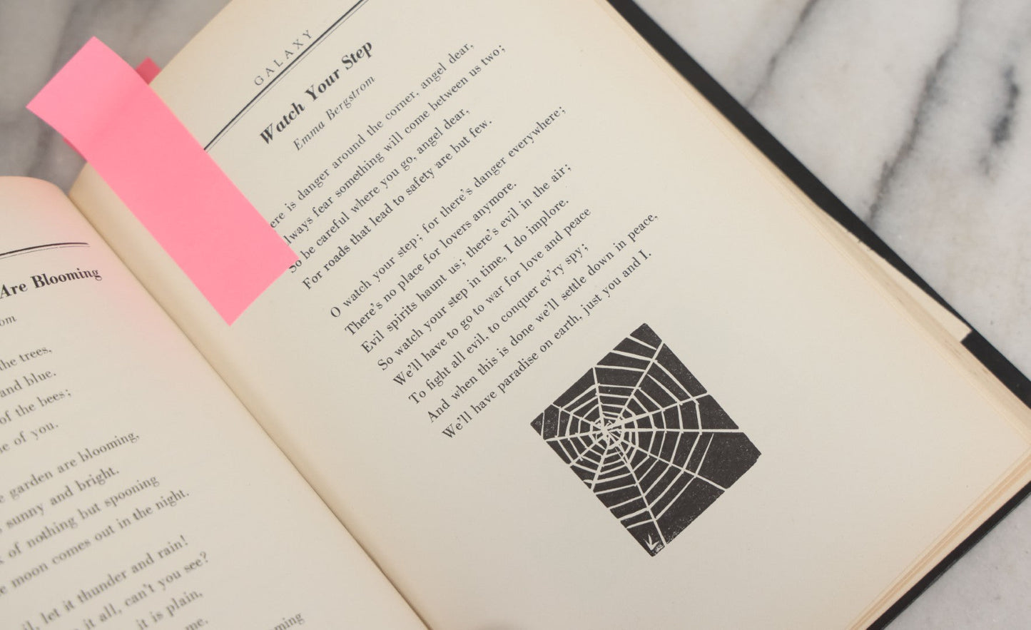 Lot 145 - "Galaxy, An Anthology" Vintage Esoteric Poetry Book Compiled By Beatrix Reynolds And James Gabelle, Illustrated With Linoleum Cuts By Leander Leitner Signed By Gabelle, The Gayren Press, Publishers, Ridgewood, New Jersey, 1934