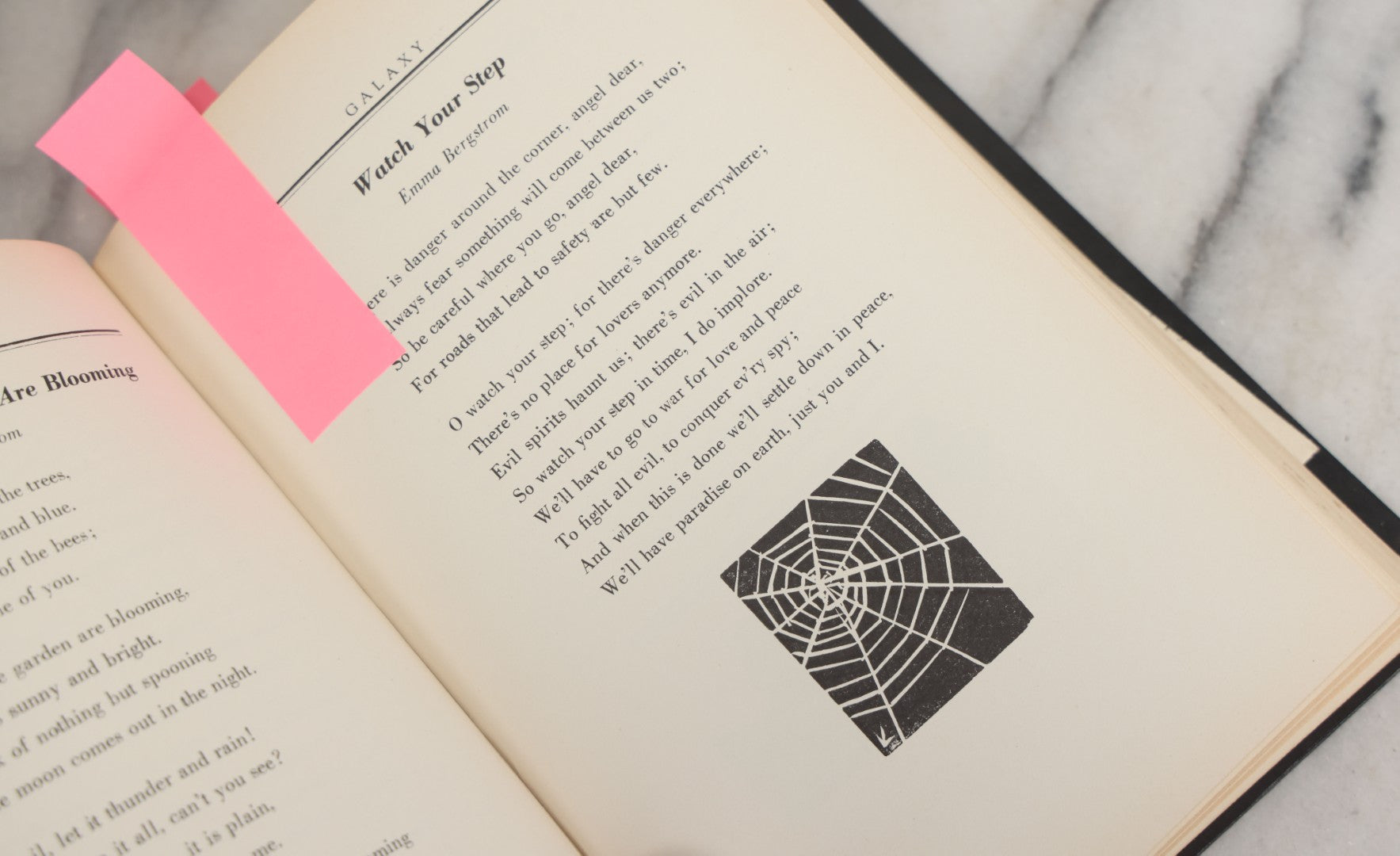 Lot 145 - "Galaxy, An Anthology" Vintage Esoteric Poetry Book Compiled By Beatrix Reynolds And James Gabelle, Illustrated With Linoleum Cuts By Leander Leitner Signed By Gabelle, The Gayren Press, Publishers, Ridgewood, New Jersey, 1934