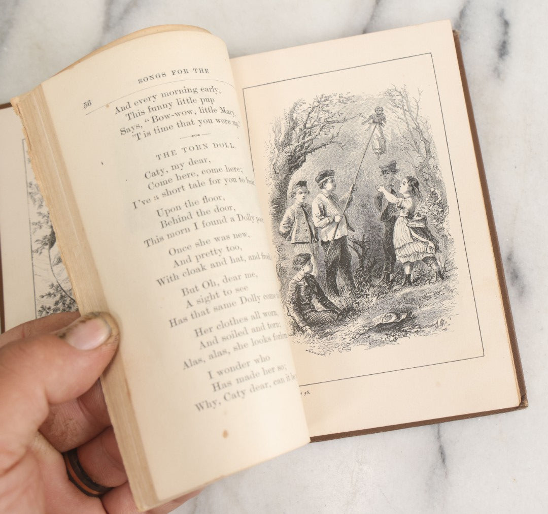 Lot 147 - "Songs For The Little Ones At Home" Antique Illustrated Children's Songbook, Copyright 1884, By American Tract Society, New York, Enlarged Edition, Note Cover Page Loose