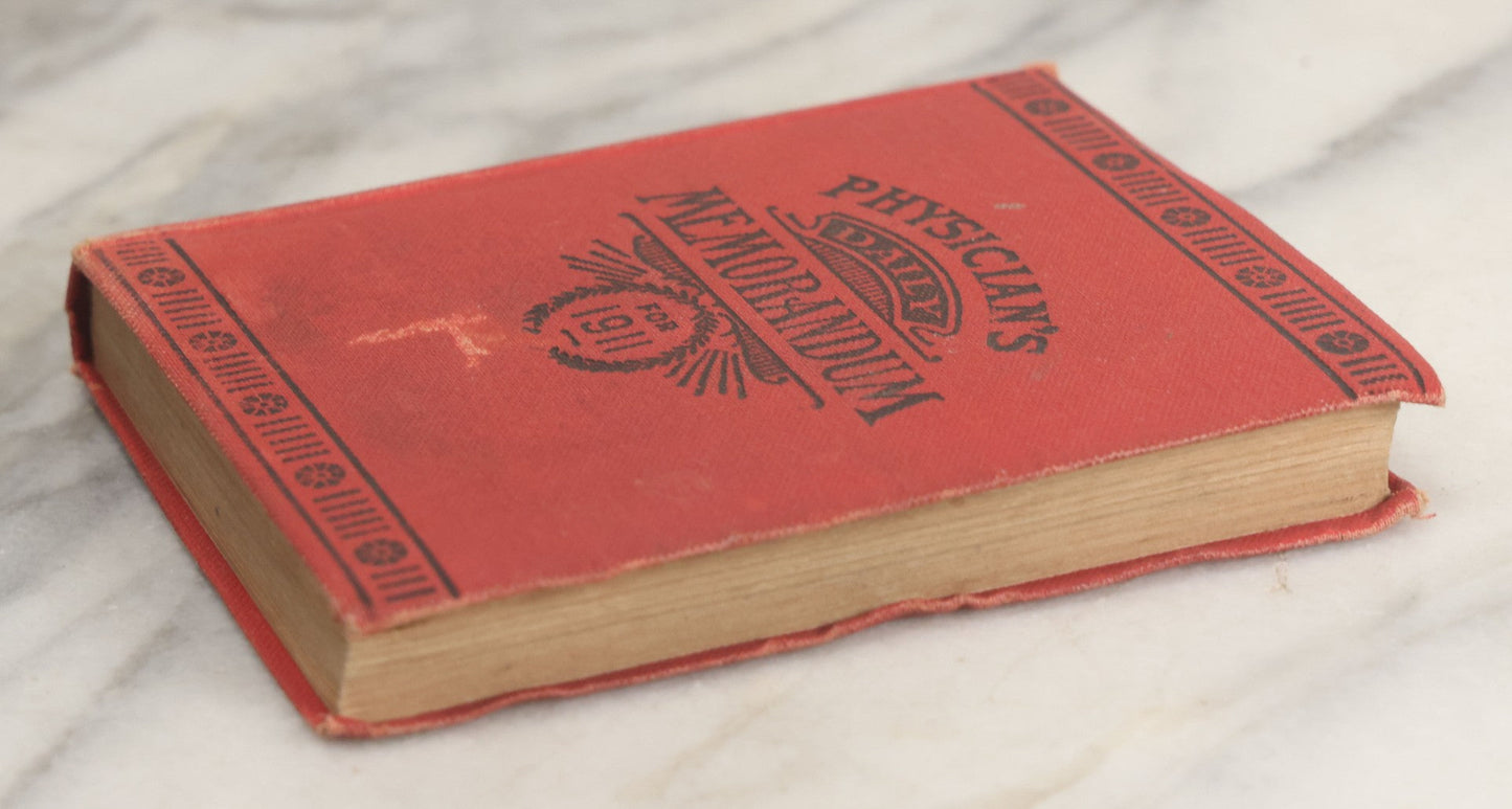 Lot 153 - "Physicians Daily Memorandum For 1911" Antique Doctor's Notebook And Calendar With Handwritten Notes, Advertisement For Pepto-Mangan, Compliments Of M.J. Breitenbach Company, New York City