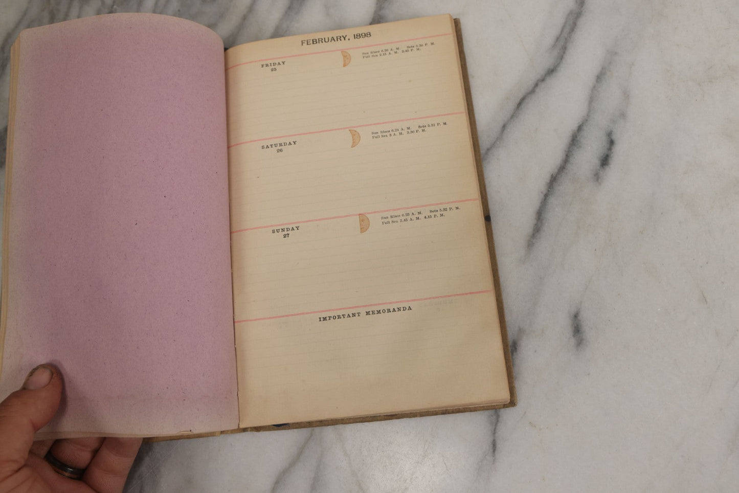 Lot 159 - "The Shuman Mercantile Diary, 1898" Antique Advertising Trade Book And Log Compliments Of A. Shuman & Company, Boston