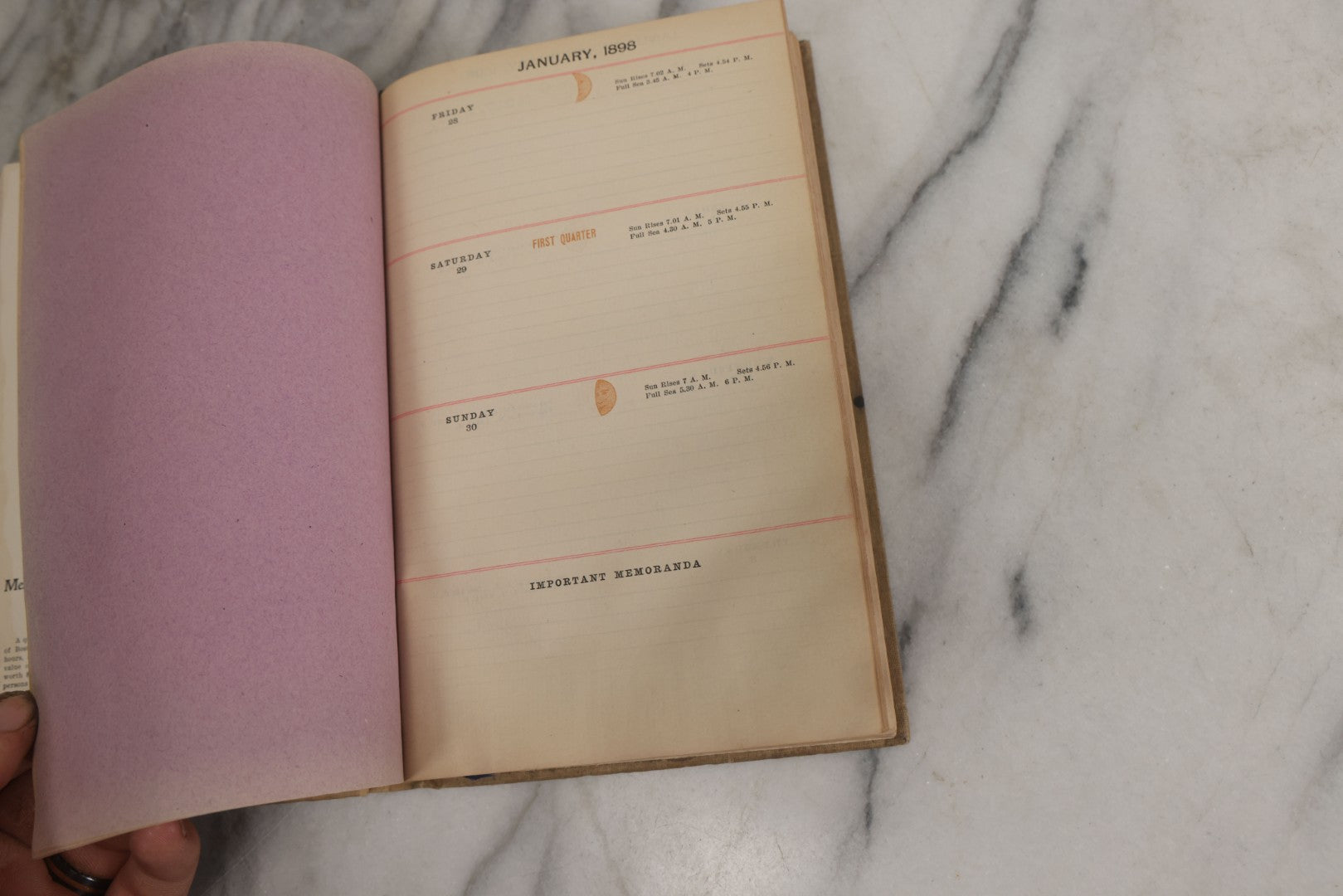 Lot 159 - "The Shuman Mercantile Diary, 1898" Antique Advertising Trade Book And Log Compliments Of A. Shuman & Company, Boston