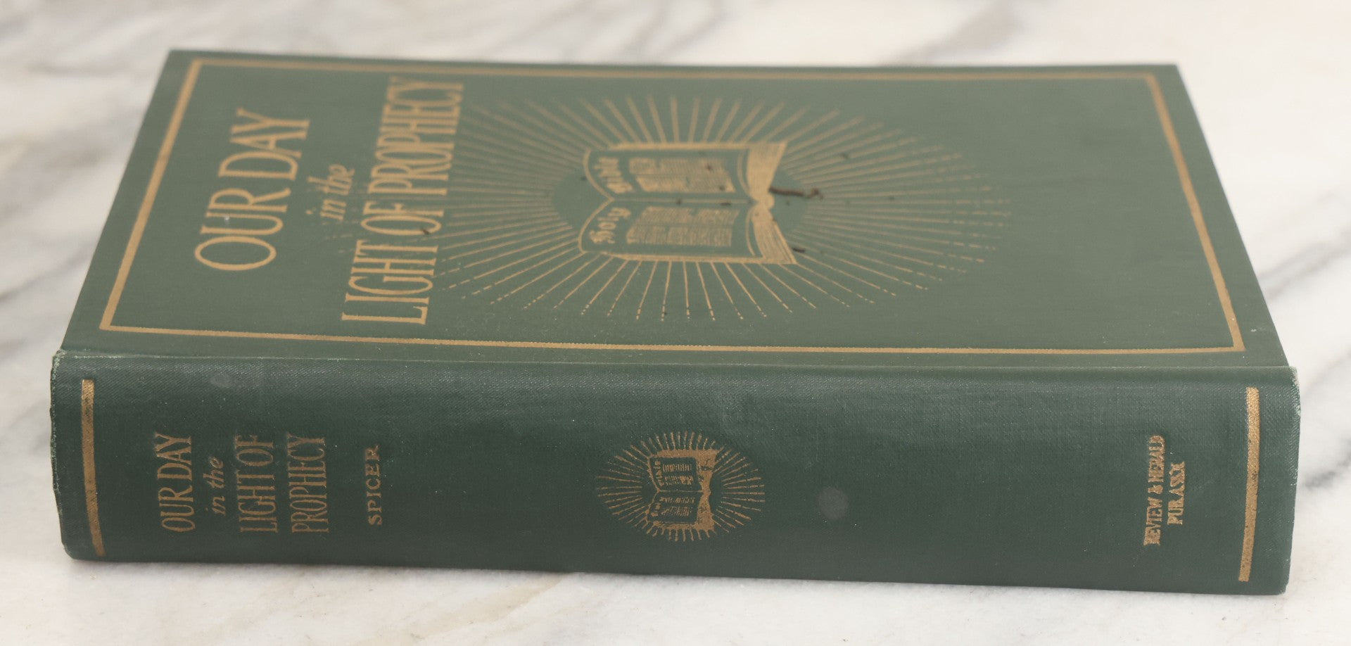 Lot 160 - "Our Day In The Light Of Prophecy" Antique Illustrated Religious Book By W.A. Spicer, Review And Herald Publishing Association, Washington D.C., 1918, Covering Many Aspects Of The Book Of Revelation, Evil, And The End Times