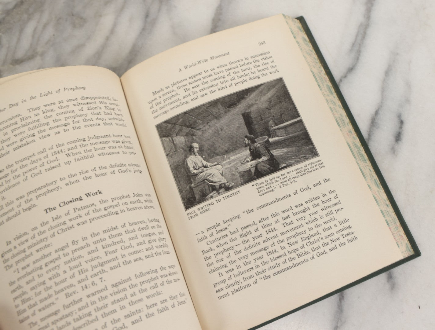 Lot 160 - "Our Day In The Light Of Prophecy" Antique Illustrated Religious Book By W.A. Spicer, Review And Herald Publishing Association, Washington D.C., 1918, Covering Many Aspects Of The Book Of Revelation, Evil, And The End Times