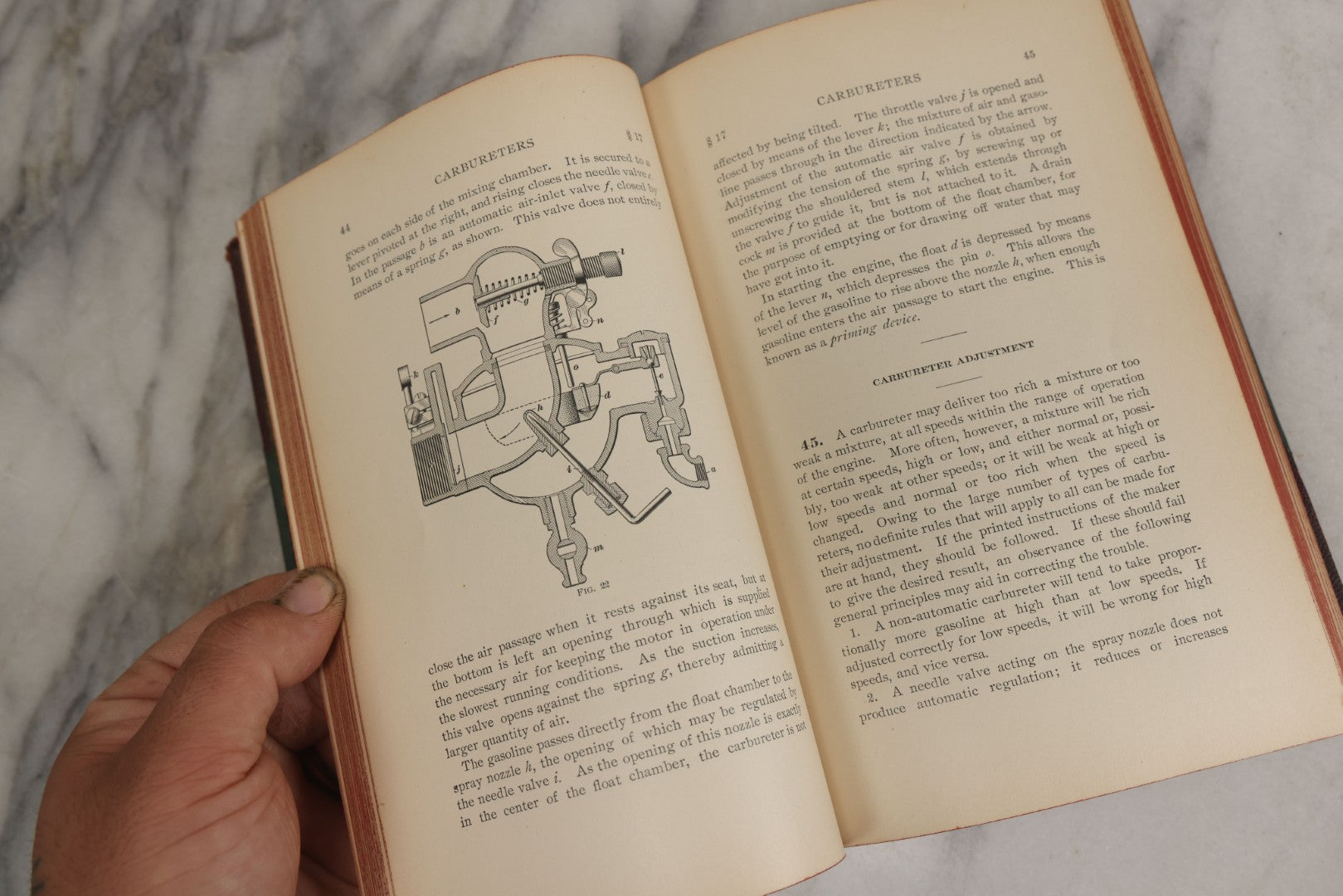 Lot 161 - "International Library Of Technology: Carburetors, Electric Ignition Devices, Automobile And Marine Engine Auxiliaries, [Etc.]" Antique Book With Technical Illustrations And More, Copyright 1907 By International Textbook Company, Scranton
