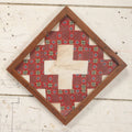 Lot 031 - Antique Memorial Textile Fragment In Remembrance Of Henrey Griswold Clapp, "Care In Heaven" In Vintage Frame, Note Water Staining, 10-3/8" x 10-7/8"