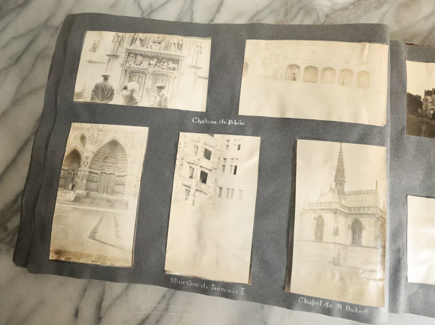 Lot 055 - Antique Snapshot Photo Album, Titled "Seeing Europe By Automobile, 1912" Well-Documented Album Containing 175+ Photographs Including Transatlantic Ocean Trip And Tour Of Europe With Dozens Of Handwritten Captions, Note Cover Detached