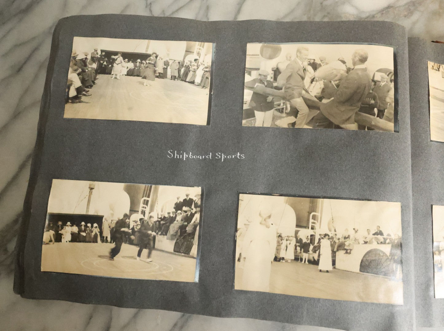 Lot 055 - Antique Snapshot Photo Album, Titled "Seeing Europe By Automobile, 1912" Well-Documented Album Containing 175+ Photographs Including Transatlantic Ocean Trip And Tour Of Europe With Dozens Of Handwritten Captions, Note Cover Detached