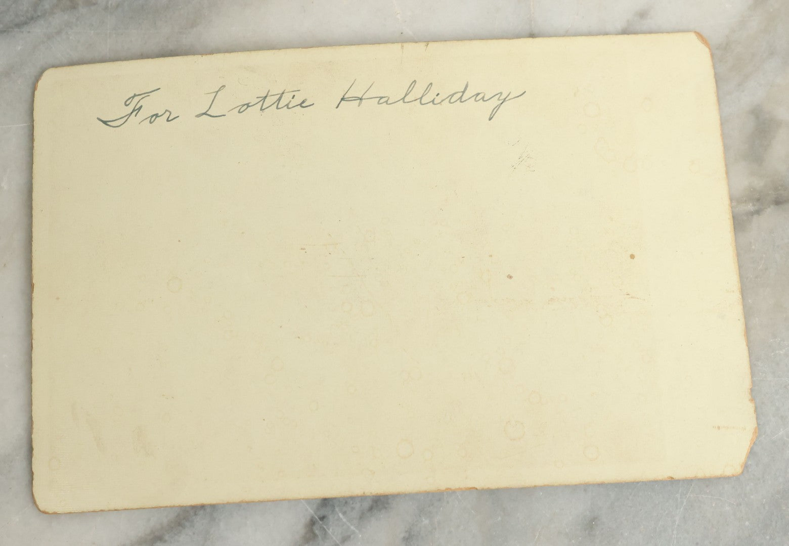 Lot 084 - Antique Cabinet Card Photograph Of Young Boy Courting Young Girl With Handwritten Quote "Will You Marry Me My Pretty Maid", Note On Back "For Lottie Halliday", J.C. Barton, Photographer, Chesley, Ontario