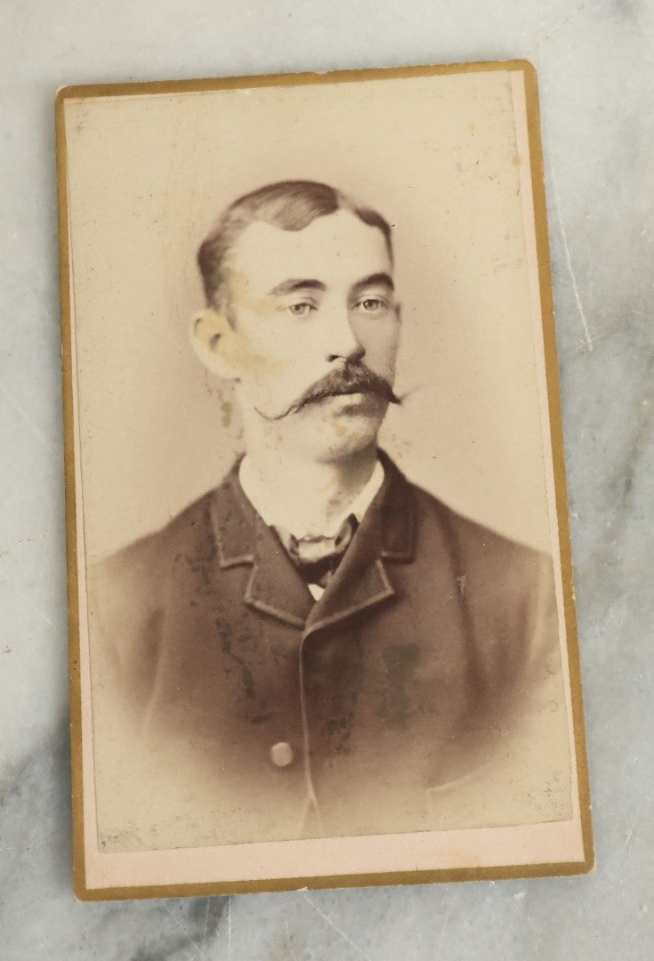 Lot 085 - Grouping Of Ten Antique Boarded Cabinet Card And C.D.V. Photographs Of Men With A Diverse Array Of Mustaches