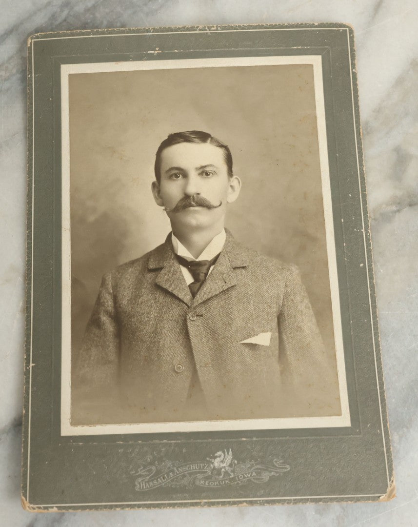 Lot 085 - Grouping Of Ten Antique Boarded Cabinet Card And C.D.V. Photographs Of Men With A Diverse Array Of Mustaches