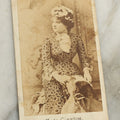 Lot 087 - Antique Carte De Visite C.D.V. Photograph Of American Actress Kate Claxton Wearing Busy Floral Dress