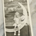 Lot 091 - Vintage Real Photo Postcard R.P.P.C. Of Young Blond Girl Posing On Wooden Moon Cutout Backdrop, Circa 1949
