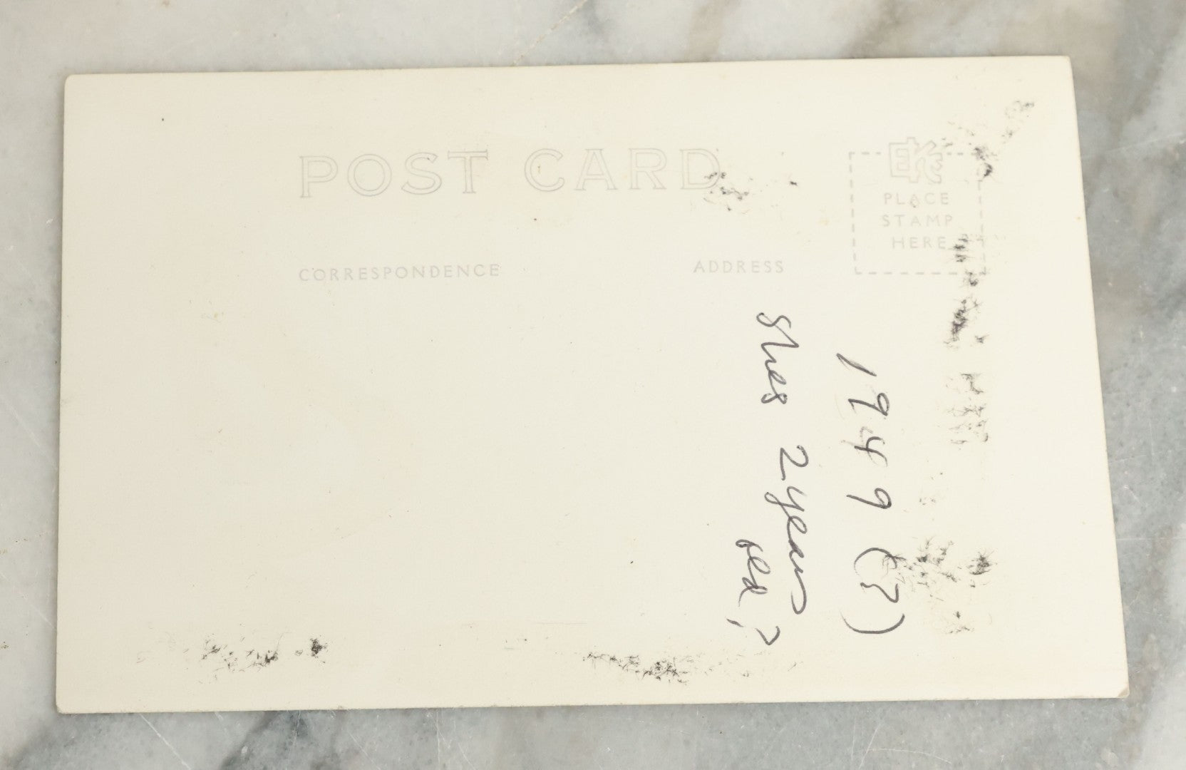 Lot 091 - Vintage Real Photo Postcard R.P.P.C. Of Young Blond Girl Posing On Wooden Moon Cutout Backdrop, Circa 1949