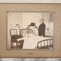 Lot 080 - Vintage Photograph In Paper Frame Of Woman In Hospital Bed With Her Nurse And Doctor About To Utilize An Unknown Medical Apperatus, C.L. Smith & Co., Photographers, Norwood, Massachusetts