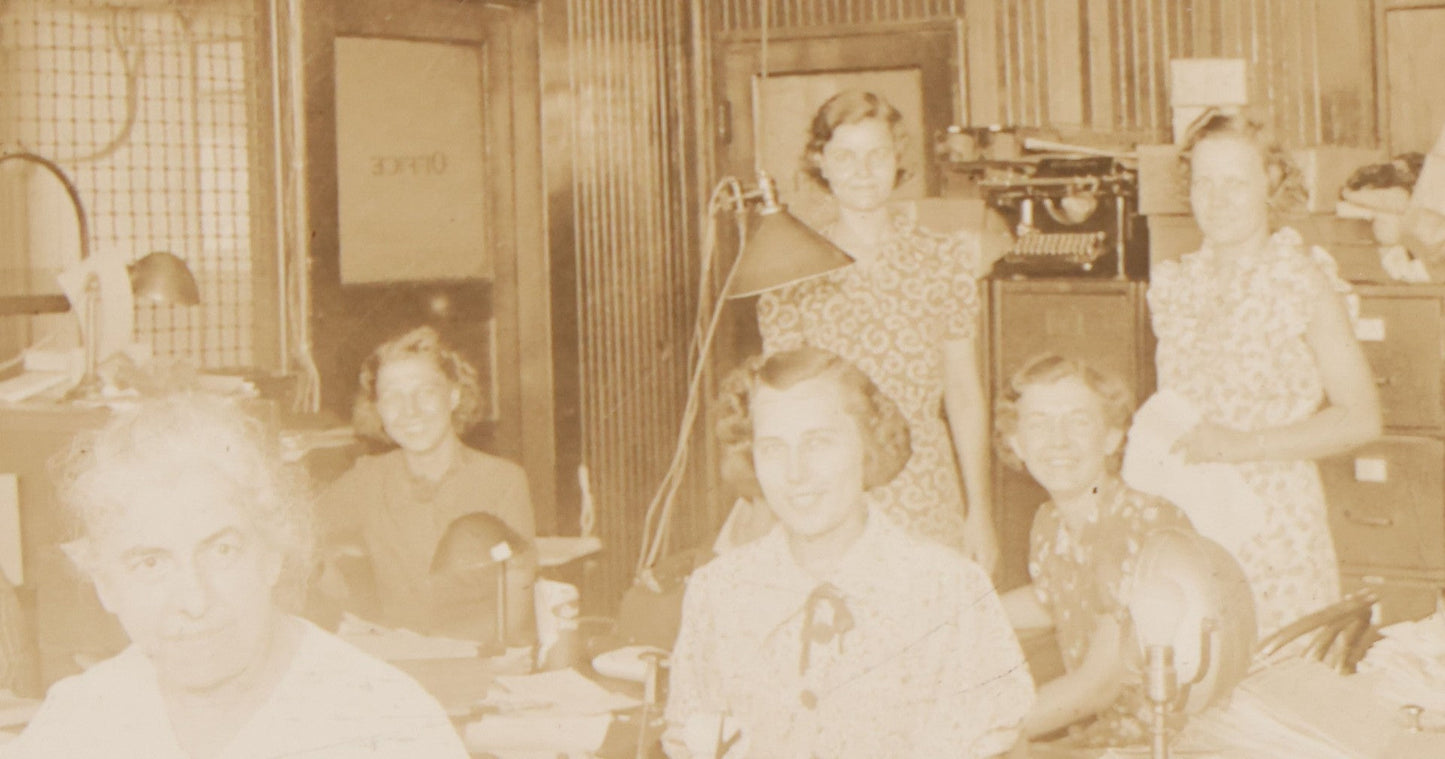Lot 082 - Antique Boarded Occupational Photograph Of Women Office Workers In Office Of C.A. Grossework